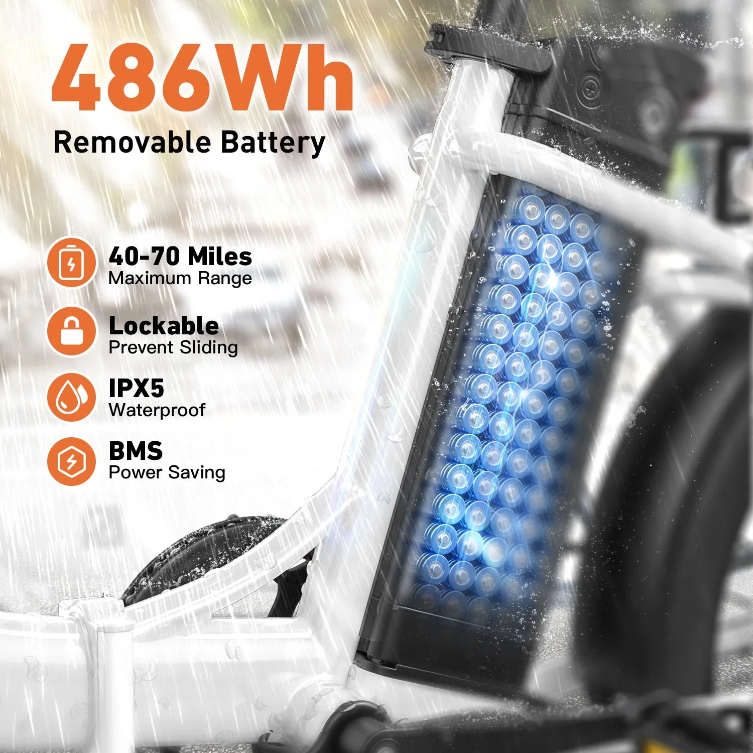 QRONGE Mirage Electric Bike 1000W Peak Folding E-bike 486Wh 70 Miles Range 7 Speed 25 MPH Max Electric Bicycle With Front Basket