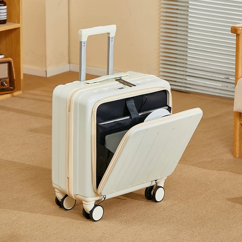 18 inches suitcase swivel wheels male student durable sturdy thick password travel case