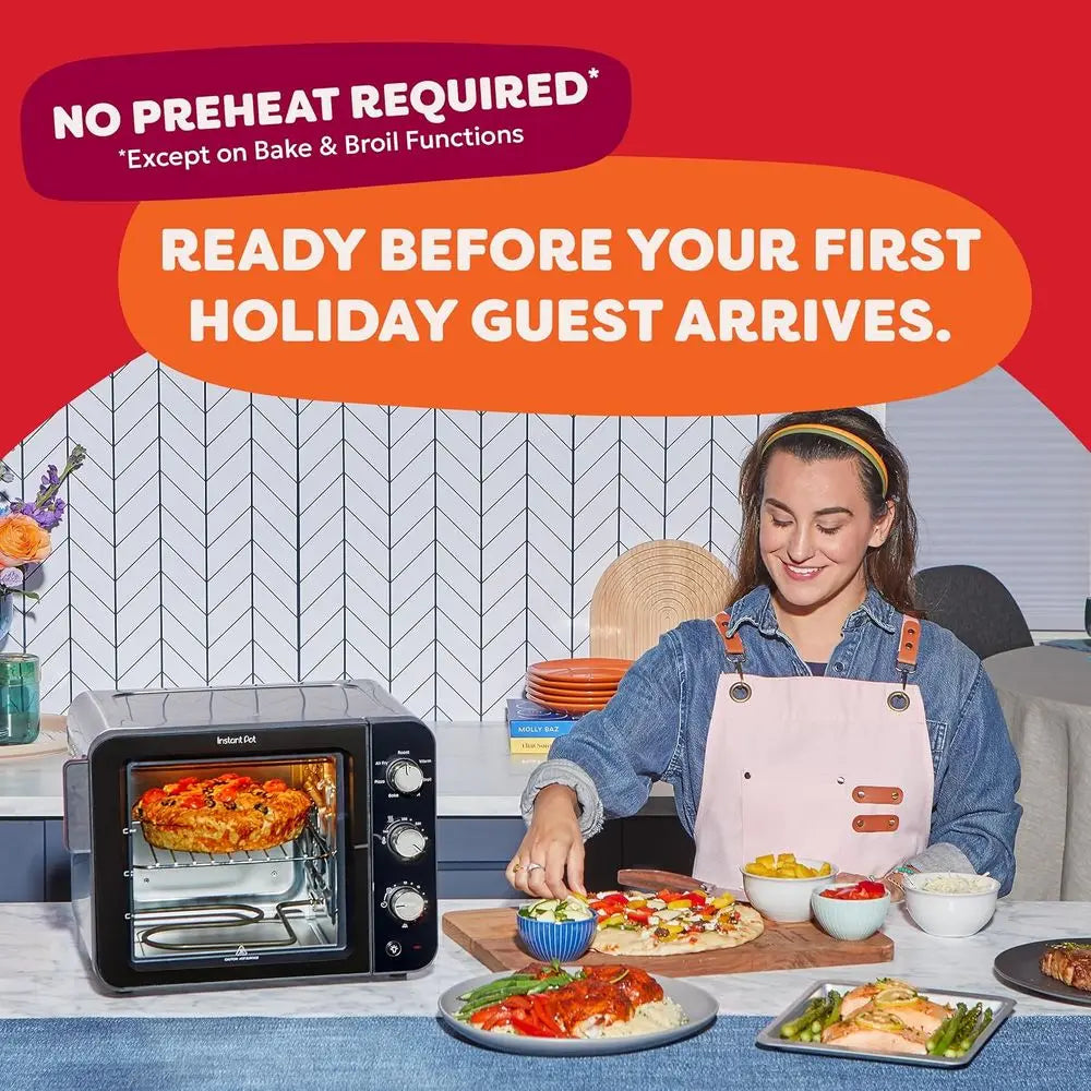 4-Slice Air Fryer Toaster Oven with Heat Technology, 7-in-1, Air Fry, Bake, Toast, Roast, Broil, Warm, Make Pizza