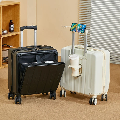 18 inches suitcase swivel wheels male student durable sturdy thick password travel case
