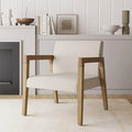 James Hudson Accent Living Room Chair, Comfy Reading Bedroom Chair, Mid-Century Wood Armchair, Upholstered Fabric and Lea