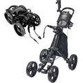 Push Cart 4-Wheels, Folding Golf Cart, Golf Pull Cart with Cup Holder, Umbrella Holder, Cooler Bag, Foldable with one-Click, Han