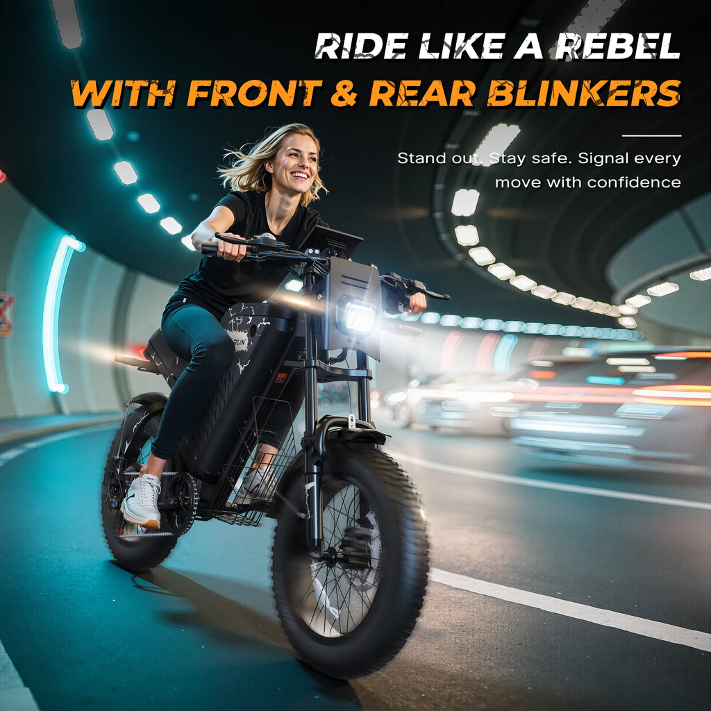 Varun X-Plorer Rapto Adult Dirt Electric Bike, 1000W Peak Power, 48V 20.8Ah, 20" Fat Tire, 28MPH, Ebike UL 2849, 1 Year Warranty