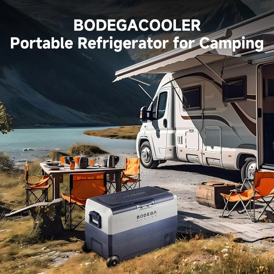 12 Volt Portable Refrigerator 53 Quart Dual Zone Car Fridge with APP Control Electric Compressor Cooler for RV Camping Travel T