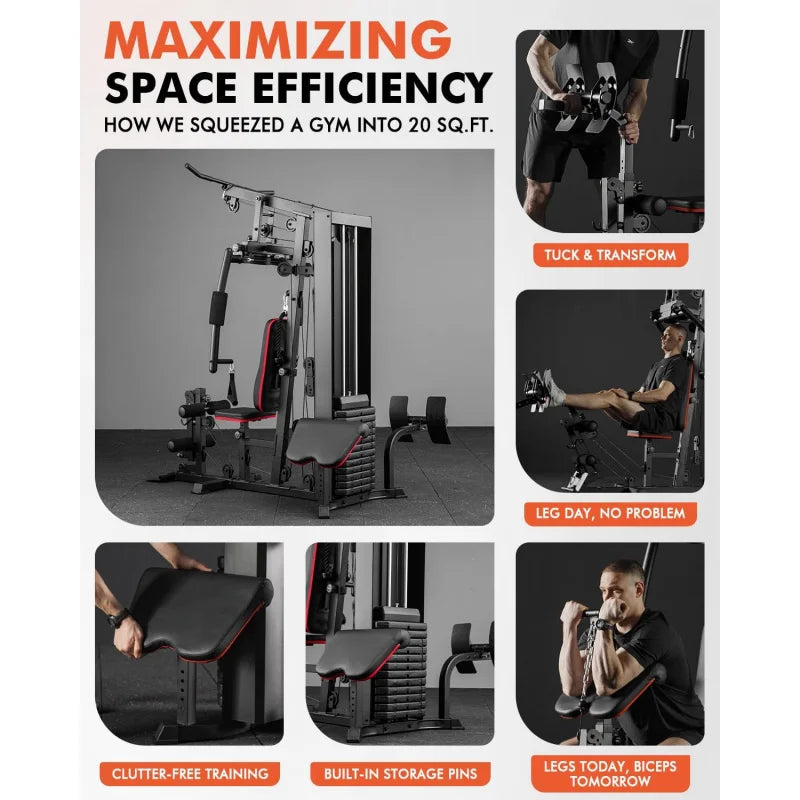 Home Workout Station Multifunctional Home Gym Equipment, Exercise Equipment for Full Body Strength Training
