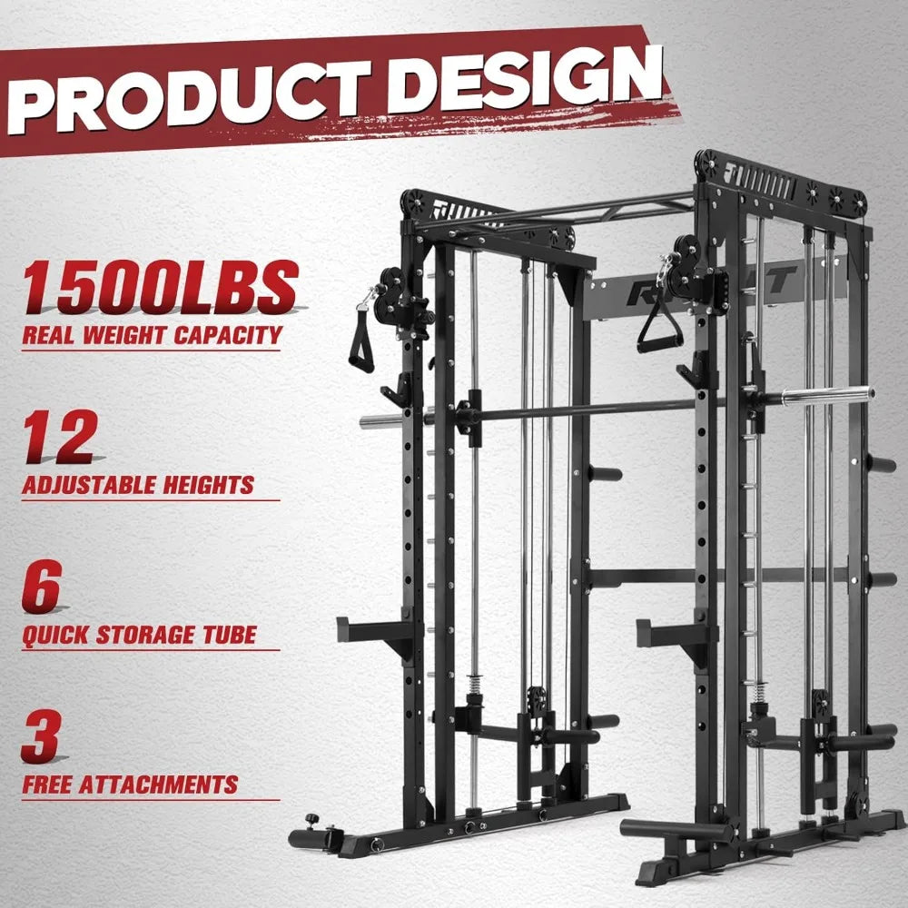 M1 & M1 Pro Smith Machine with Cable Crossover System, Multi-Function Squat Rack Power Cage for Home Gym, Power, Customized