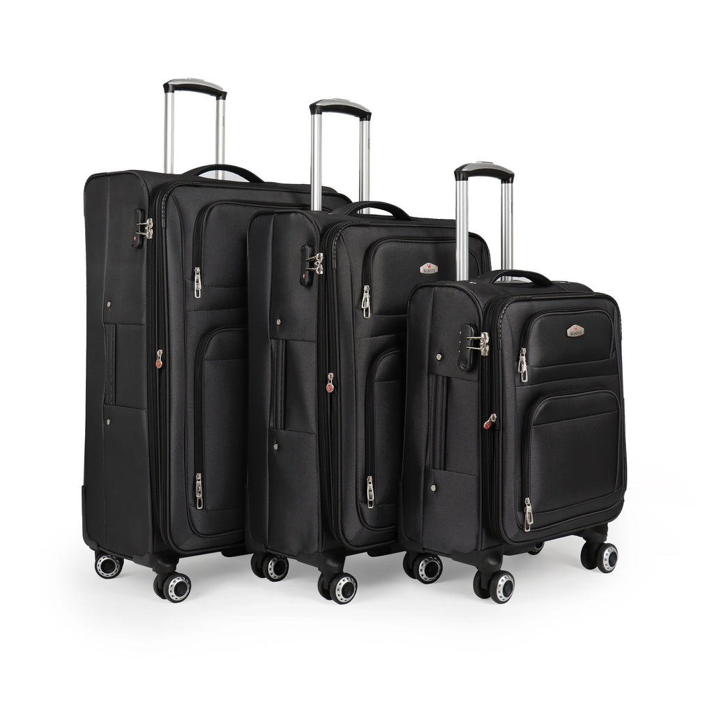 Softside Luggage Expandable 3 Piece Set Suitcase 20in 26in 30in Upright Spinner Softshell Lightweight Luggage Travel Set