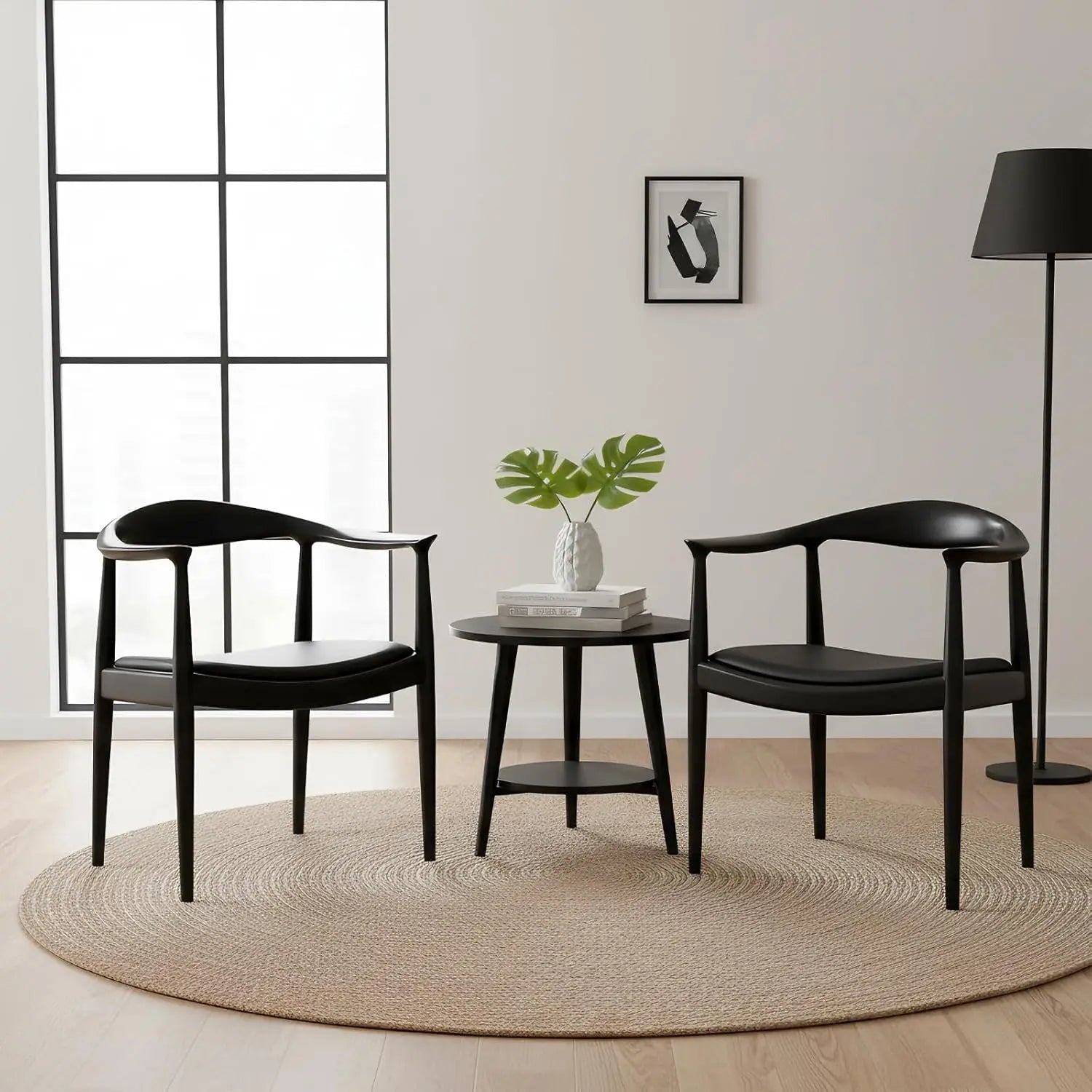 Upholstered Dining Armchair Mid-Century Accent Black Kitchen Office, Customized