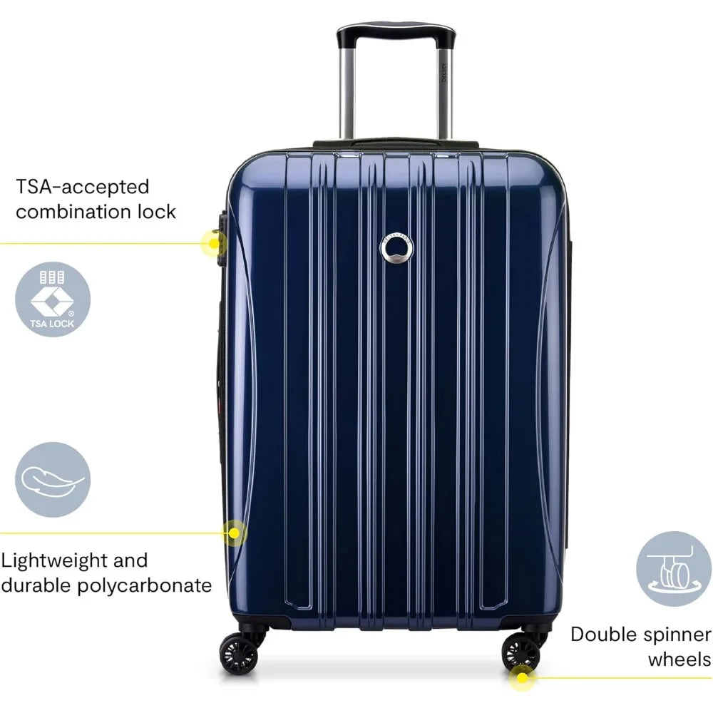 Carry-On 21 Inch Expandable Spinner Luggage with Titanium Hardside, Aero Design for Paris Travel