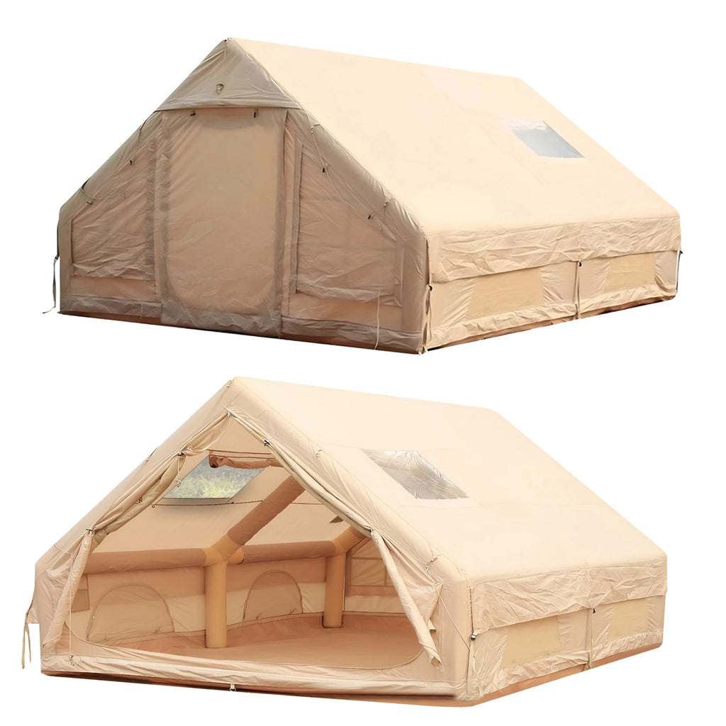Inflatable Tent with Skylight 12-Square-Meter Air Glamping Tents Sunproof Inflatable House Outdoor Camping Waterproof Tent