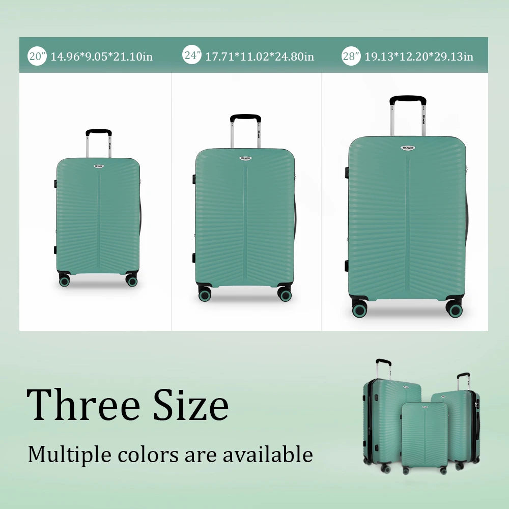 New York XPress 20"+24"+28" Luggage Expandable Travel Suitcase PP Hard Shell Luggage Set Rolling Luggages with Spinner Wheels