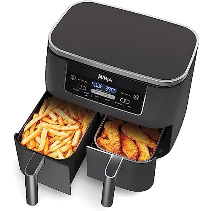 6-in-1 DualZone Air Fryer with 8-Quart Capacity and 2-Basket Design for Efficient Cooking Ideal for Large Families and Meal Pre