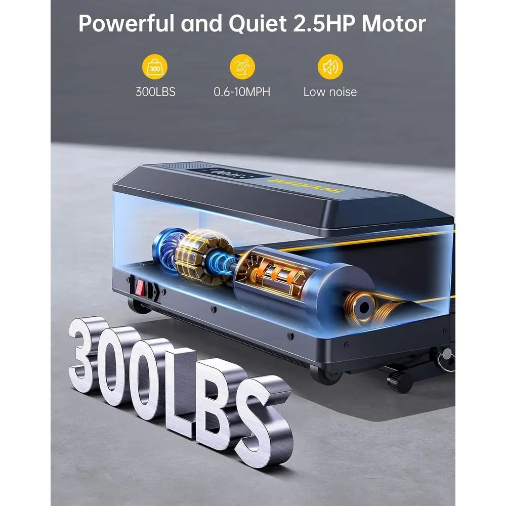Portable Folding Treadmill with 12% Incline, Handle, and Bluetooth Speaker, 0.6-10MPH Speeds