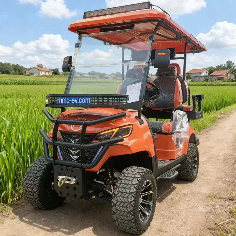 New High Performance  Solar Panel 48V/72V Lithium Battery 2 4 6 8 Seat 5000W/7000W Hunting Club Car Electric Golf Cart