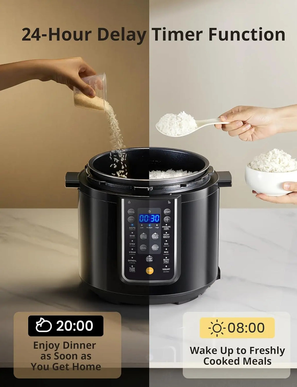 9-in-1 Electric Pressure Cooker, 14 Presets Instant Multi Cooker Olla de Presion Non-Stick Pot Yogurt Maker Rice Cooker
