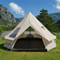 Bell Yurt Tent Waterproof Luxury 4 Season Hot Tent with Stove Jack/Air Conditioner Vents/2 Skylight for Family Outdoor Camping