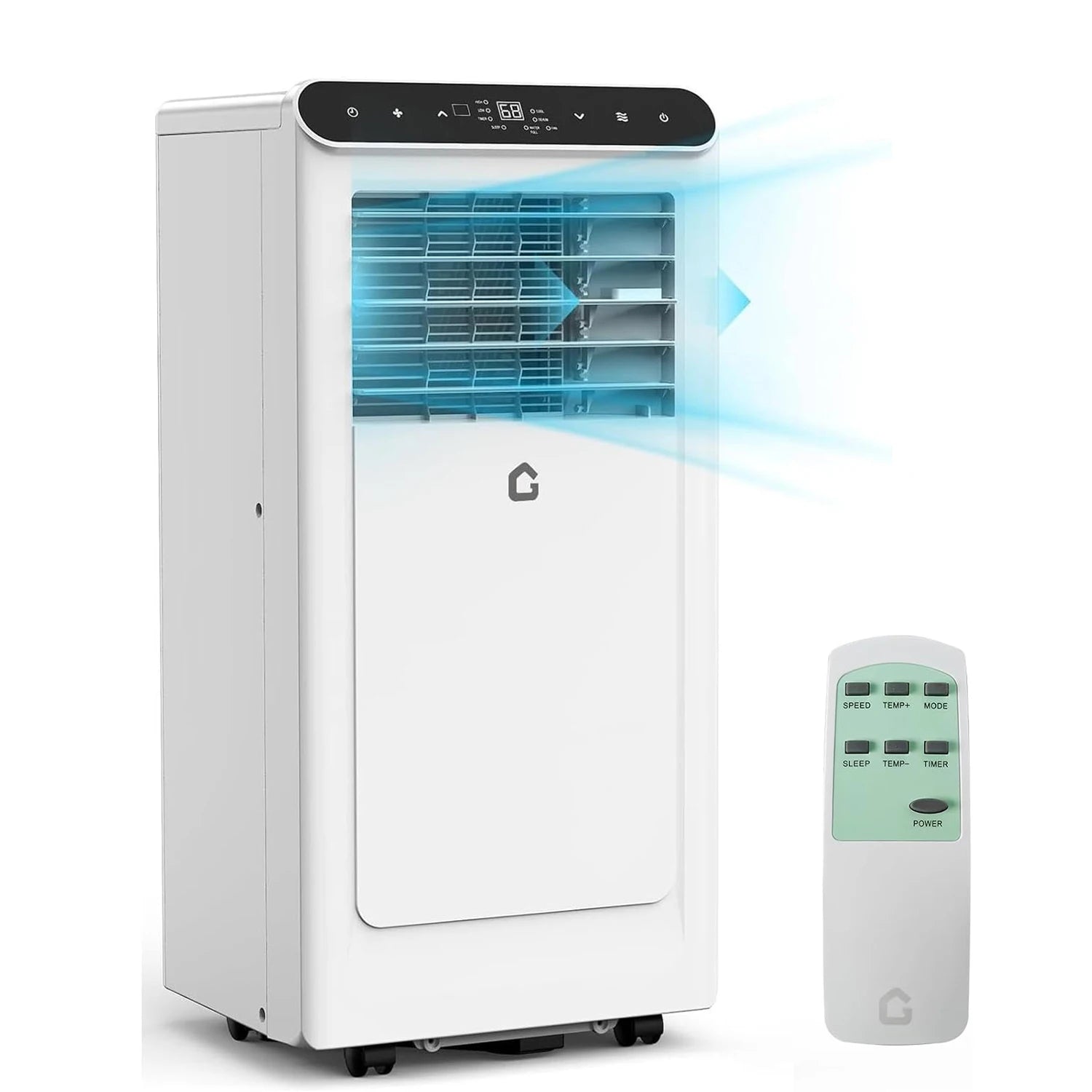 8,000/10,000 BTU Portable Air Conditioner, 3-In-1 Ventless Portable Air Conditioner AC Unit Auto Swing Fan Windows Kit Included