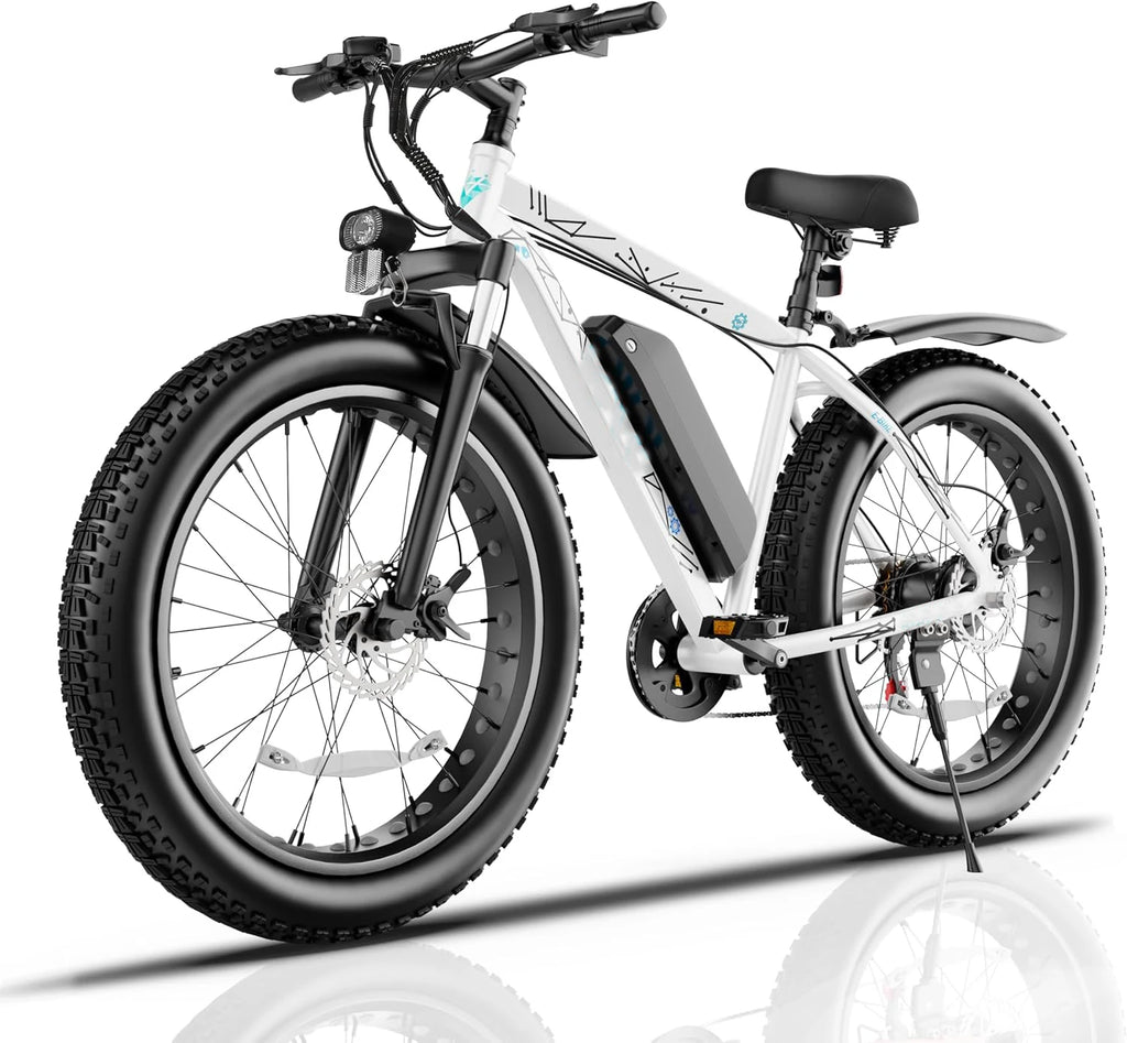 Vivi F26FUL 26" x 4.0 Fat Tire Electric Bike with 500W Motor, 48V 13Ah Removable Battery, 7 Speed, 25MPH, Cruise Control