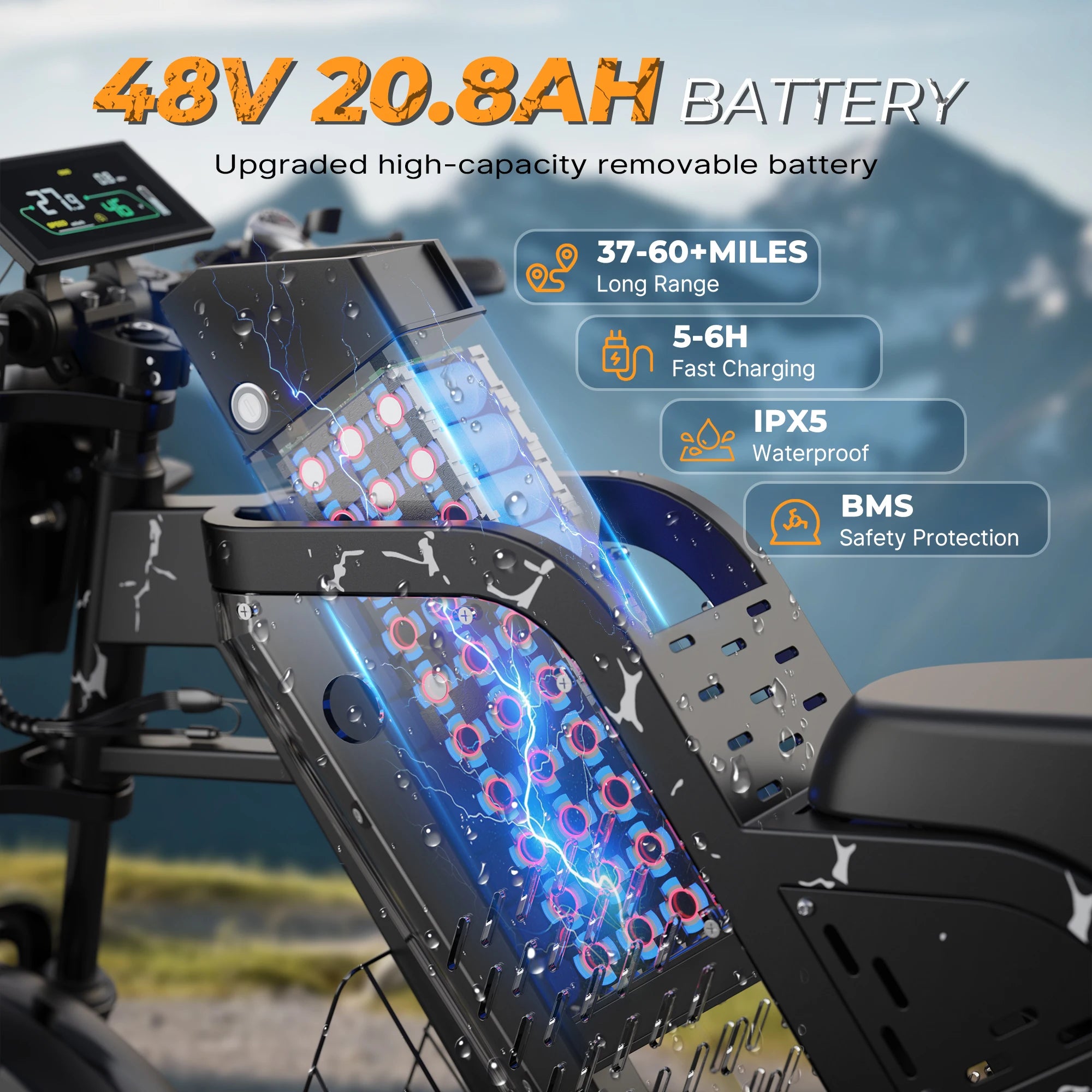 Varun X-Plorer Rapto Adult Dirt Electric Bike, 1000W Peak Power, 48V 20.8Ah, 20" Fat Tire, 28MPH, Ebike UL 2849, 1 Year Warranty