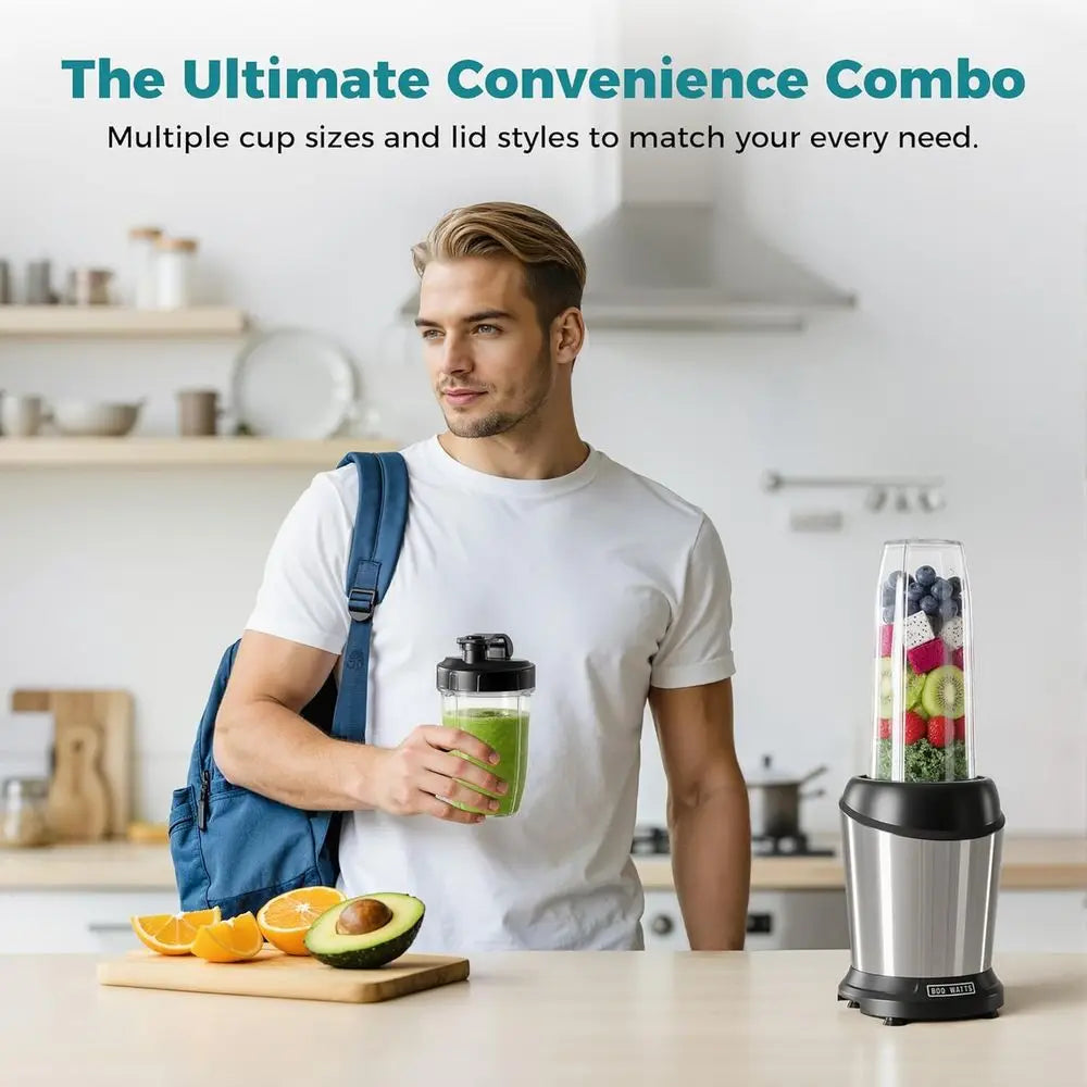 Smoothie Blender, Personal Blenders for Kitchen with 17, 24, 34 oz BPA-Free Portable Cups, Mini Smoothie Maker for Shakes, Sauce