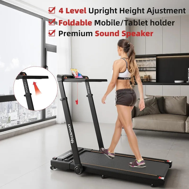 Treadmill with Incline, 3 in 1 Under Desk Treadmill Walking Pad with Removable Desk Workstation 3.5HP