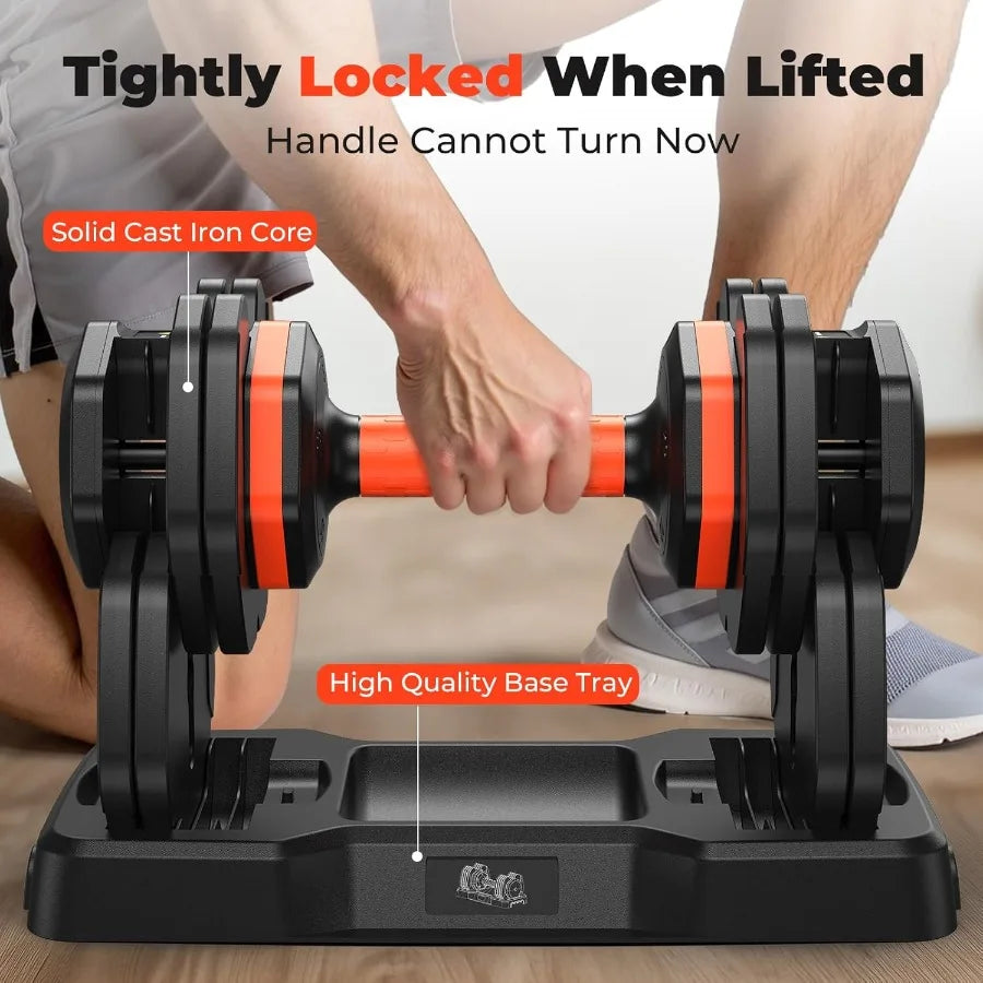 Adjustable Dumbbell Set of 2 110LB/50LB Weights Dumbbell Set for Home Gym Exercise Fitness Fast Change Weights with Anti-Slip H