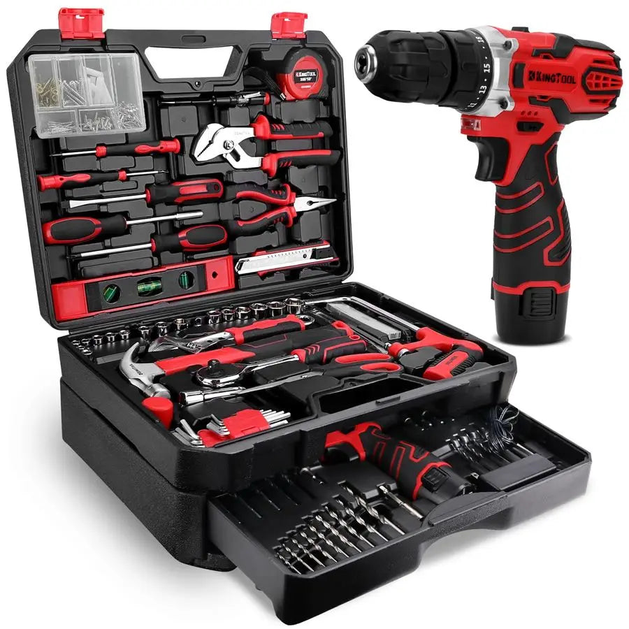276Piece Tool Set Kit Tool kit with 12V Cordless Power Drill Driver Toolbox Storage Case with Drawer, Drill Set Perfect for Home