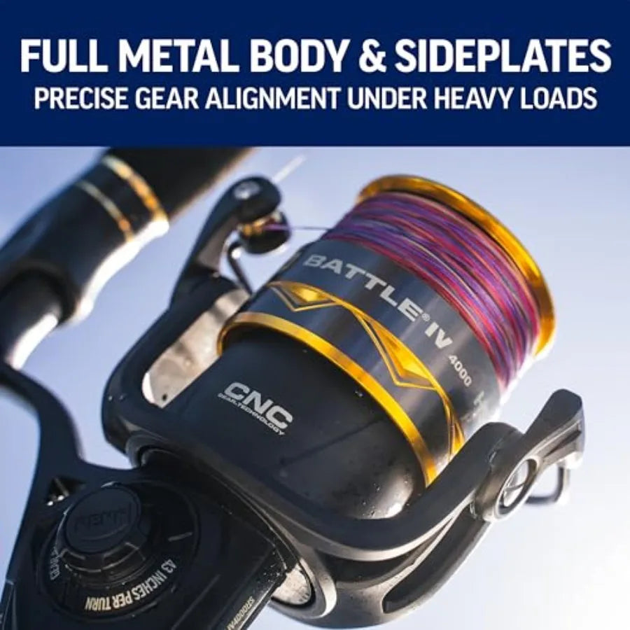 HighPerformance Fishing Combo with Battle IV Spinning Reel and Fishing Rod for Saltwater and Freshwater Angling Ideal for LongD