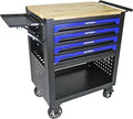 36" Tool Box with Wheels 4 Drawers Rolling Tool Cart, Wooden Top Workbench, 660lbs Total load Tool Cabinet with Locked Drawers S
