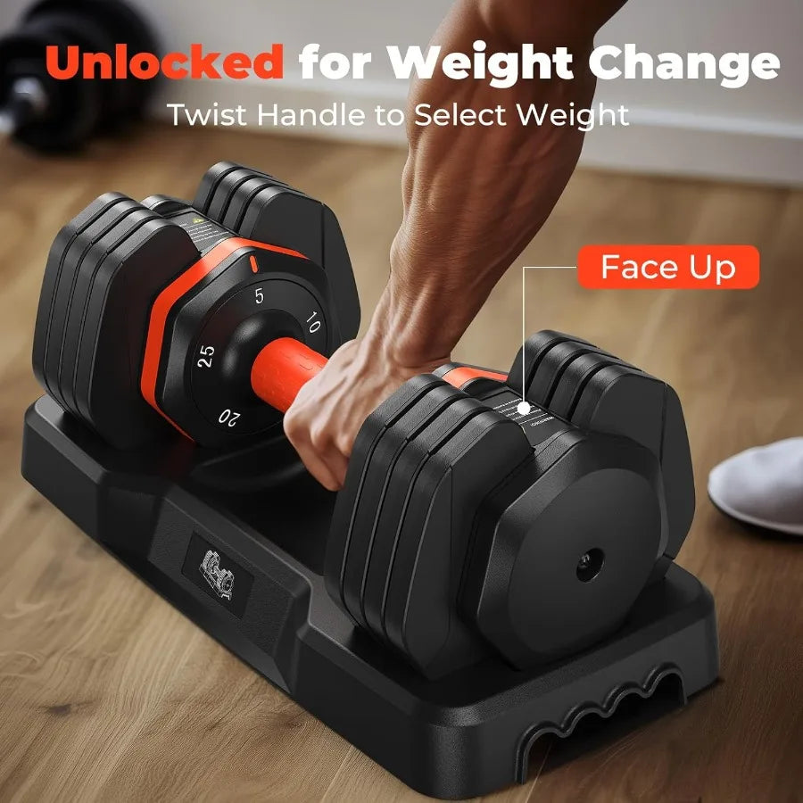 Adjustable Dumbbell Set of 2 110LB/50LB Weights Dumbbell Set for Home Gym Exercise Fitness Fast Change Weights with Anti-Slip H