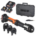 SucceBuy Pro Press Tool and Battery Kit Electric Pipe Crimping Tool with V15 V22 V28 Jaws Press Tool Kit with 2pcs 2.0Ah Battery