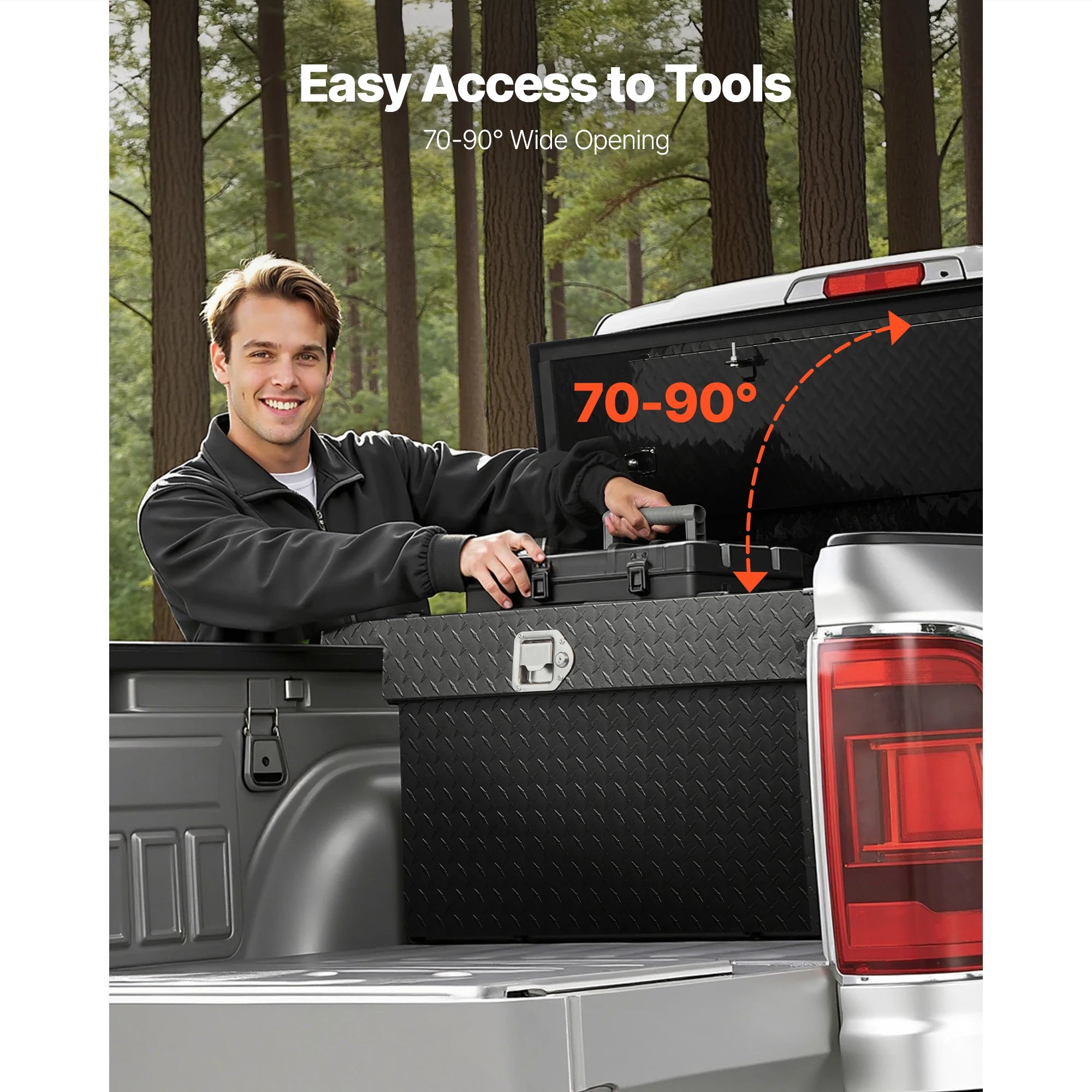SucceBuy Crossover Truck Tool Box 71x27x18 In Heavy Duty Aluminum Waterproof Storage Organizer with Lock for Truck RV Trailer