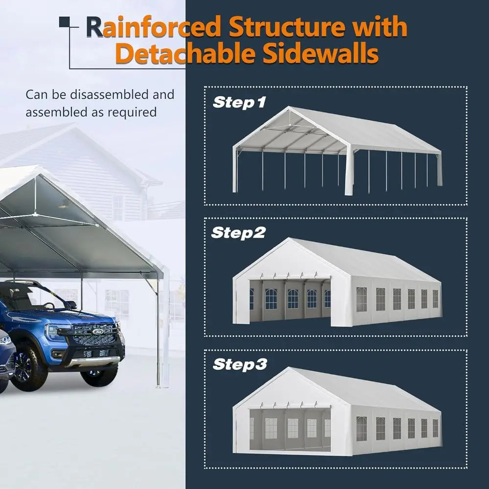 Durable 20x40ft Outdoor Wedding Tent with Removable Walls for Events and Storage Bag