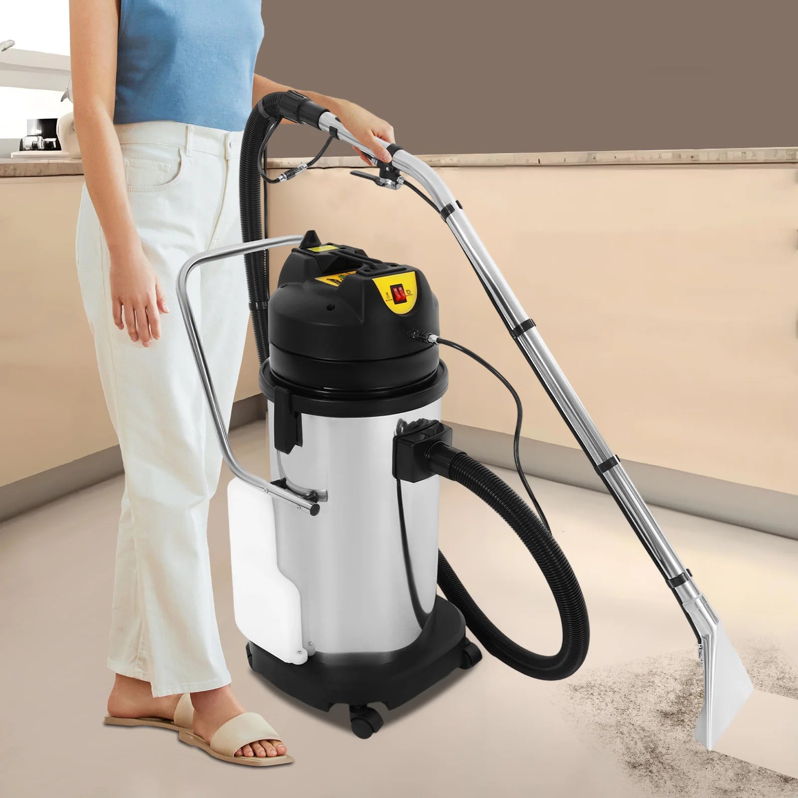 110V Professional Carpet Cleaning Machine Vacuum & Spray Cleaner with Water Sucker for Sofa Curtain Hotel Office Floor Cleaning