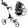 CUBE CART 3 Wheel Push Pull Golf CART for Easy Transportation and Storage - Two Step Open/Close Mechanism - The Smallest Foldin