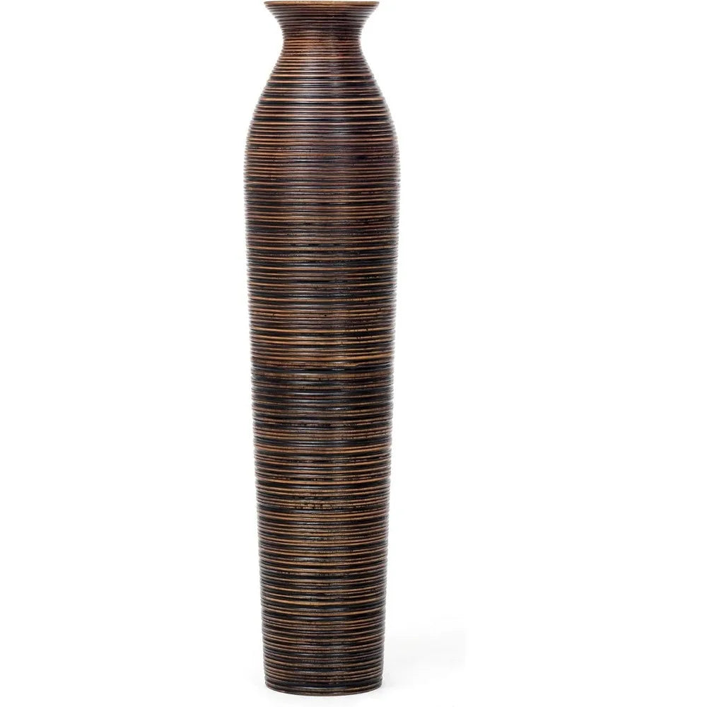 Large Wooden Floor Vase - 34 Inch Tall for Home Decor, Suitable for Fake Plants and Pampas Grass in Farmhouse Style