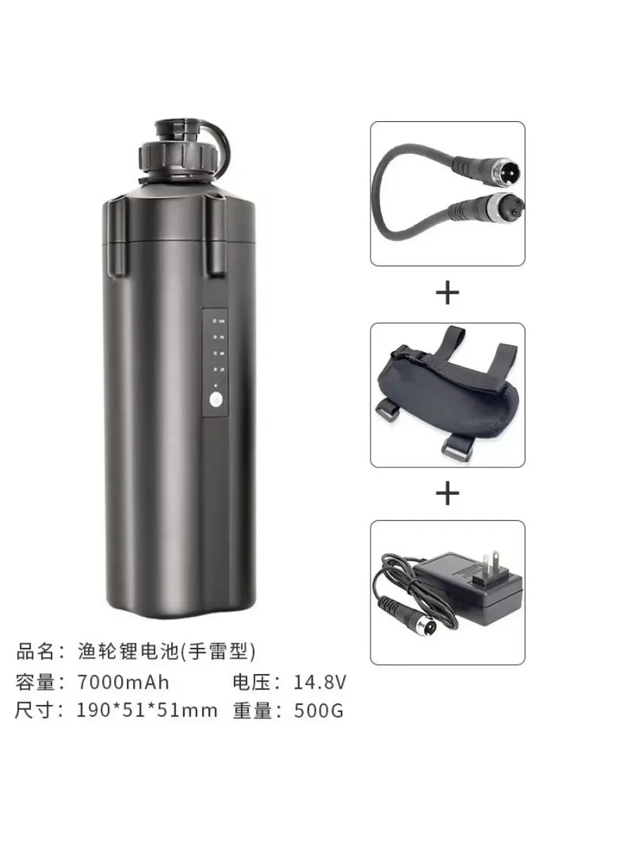 DC 14.8V Electric Fishing Reel 5000MAH 7000MAH 10000MAH Electric Reel Fishing Battery