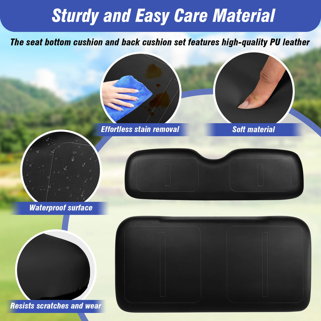 Golf Cart Front Seat Bottom & Backrest Assembly Front Seat Soft Comfortable Cushion Replacement for EZGO Medalist TXT 94-13