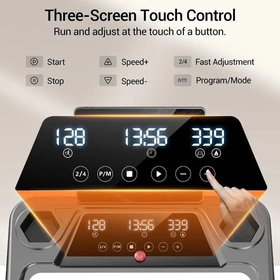 12 Incline Treadmill with Handle 3-in-1 Portable Treadmills for Home and Office Foldable Treadmills with 300 Lbs Weight Capacit