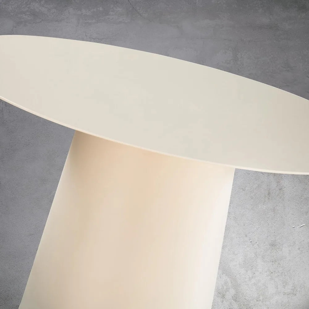 W24 Modern Small Round Coffee Table in White Side Table with Iron for Living Room Bedroom