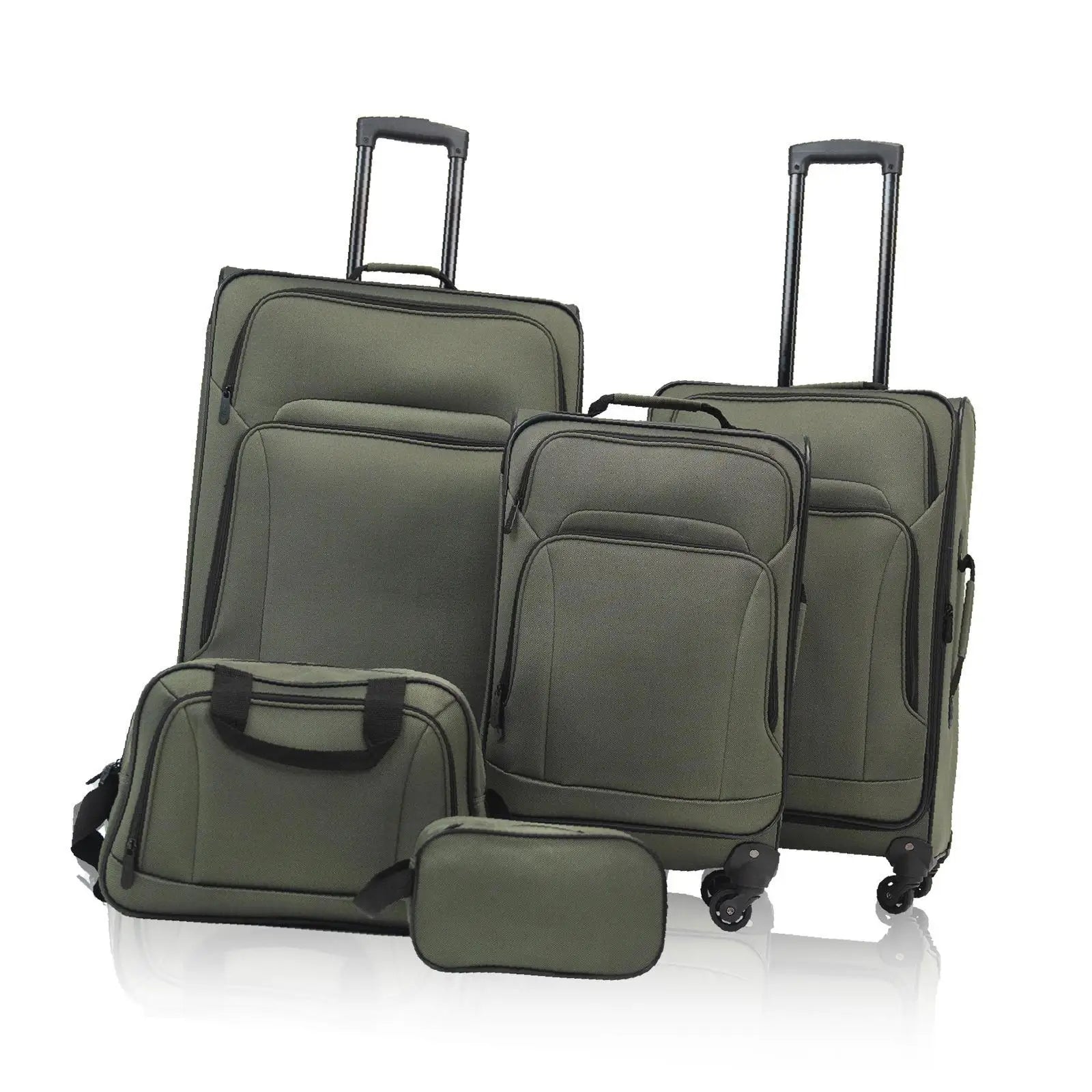 Travel Bag Suitcase Combo Expandable Soft Case Duffel Luggage Set with Wheels 5 Piece Organizer for Business or Leisure Travel