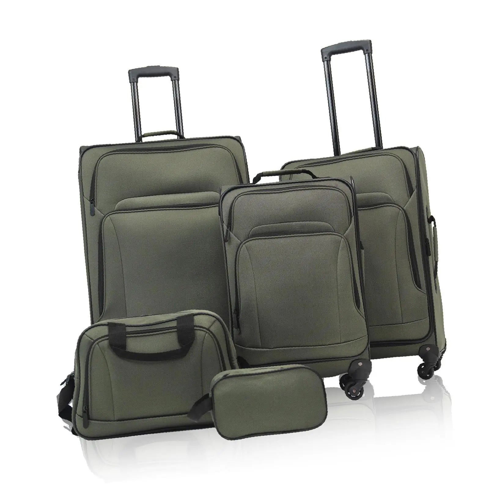 Travel Bag Suitcase Combo Expandable Soft Case Duffel Luggage Set with Wheels 5 Piece Organizer for Business or Leisure Travel