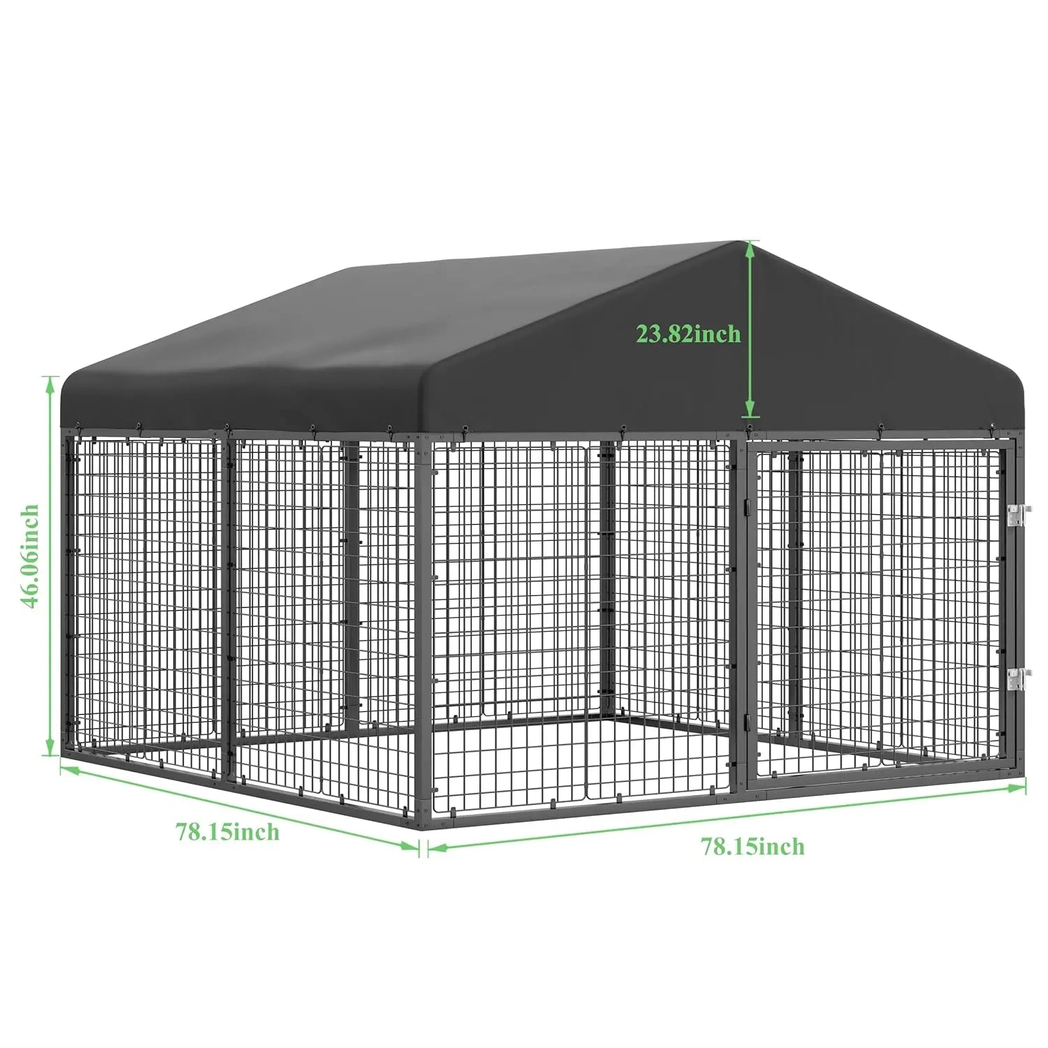 Large Outdoor Dog Enclosure,Heavy Duty Dog Cage with Roof,Galvanized Steel Dog Kennel Fence with Double Safety, Customized