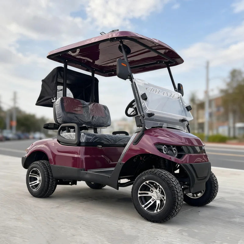 2 4 Seater Low Speed Car 4 Wheel Club Car 4kw Drive Push Type 72v Lithium Battery Electric Street Legal Golf Cart For Sale