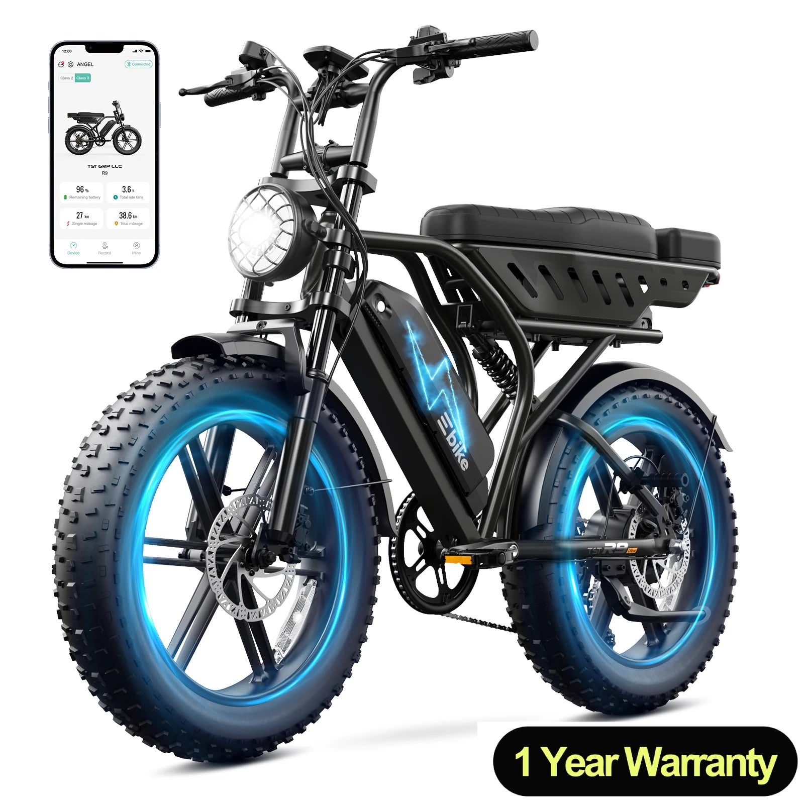 TST R00A 1500W Electric Bike for Adults, 48V 15AH Removable Battery, 7-Speed, 28 MPH, 20" Off-Road Ebike