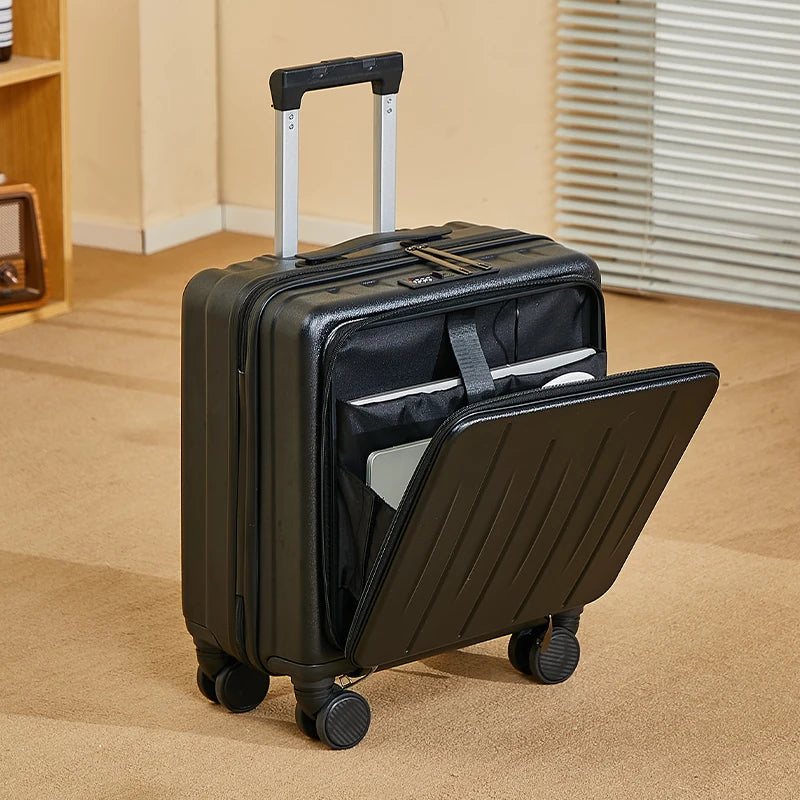 18 inches suitcase swivel wheels male student durable sturdy thick password travel case