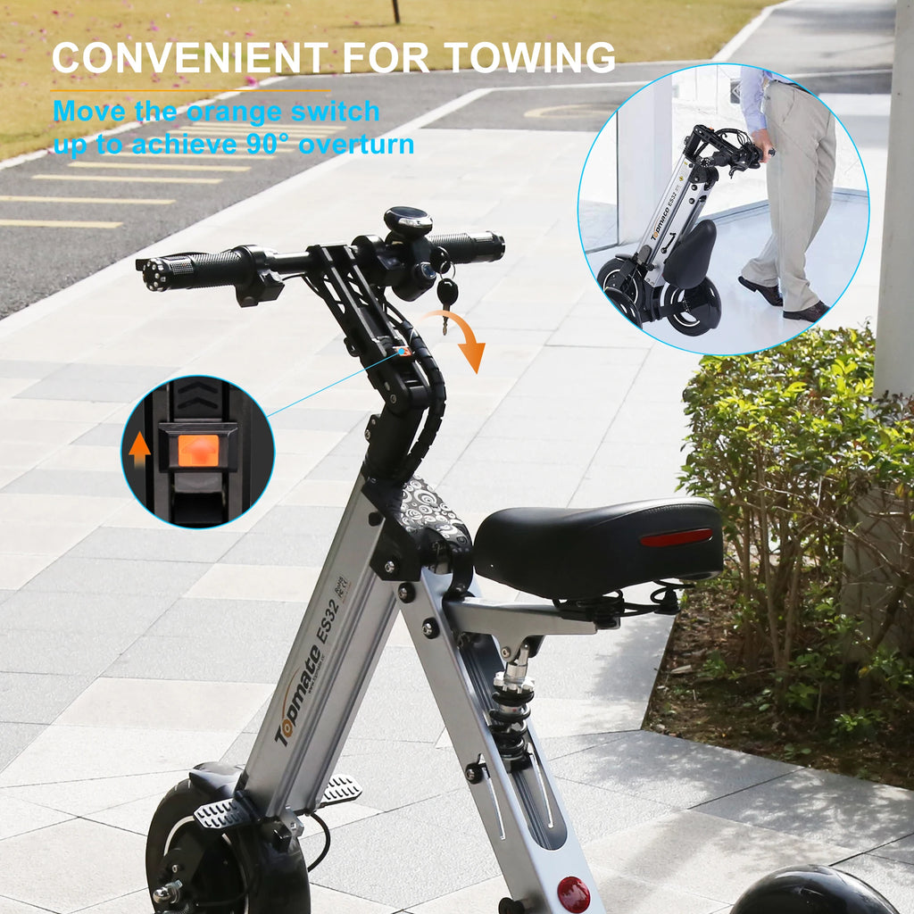 TopMate ES32 Folding Mobility Scooter with Reverse Function E-Tricycle for Adult and Senior, up to 15Mph & 20 Miles 3 Wheel