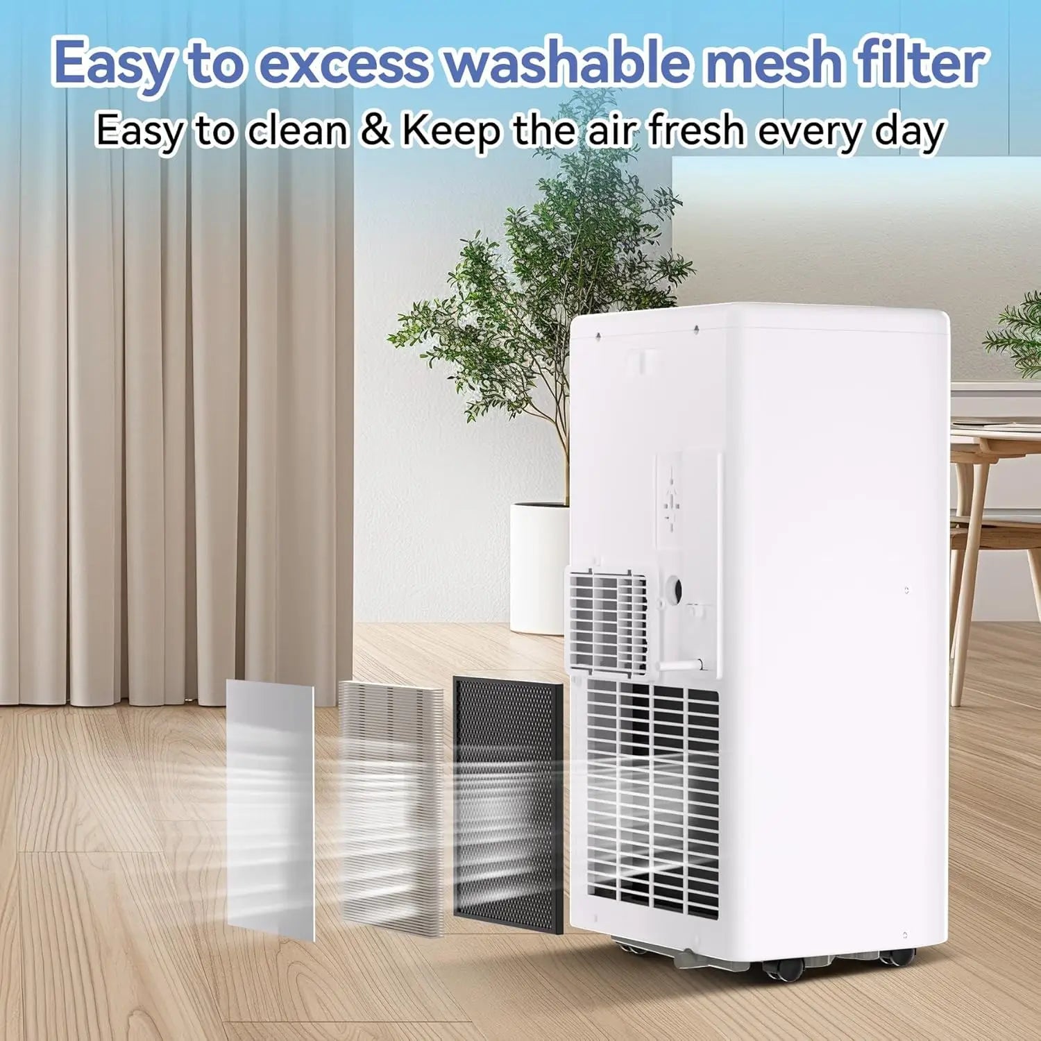 Portable Air Conditioner, 10000 BTU Standing Cooling Remote AC Unit Sets with Dehumidifier Fan Functions, Cools Up to 560 Sq. Ft