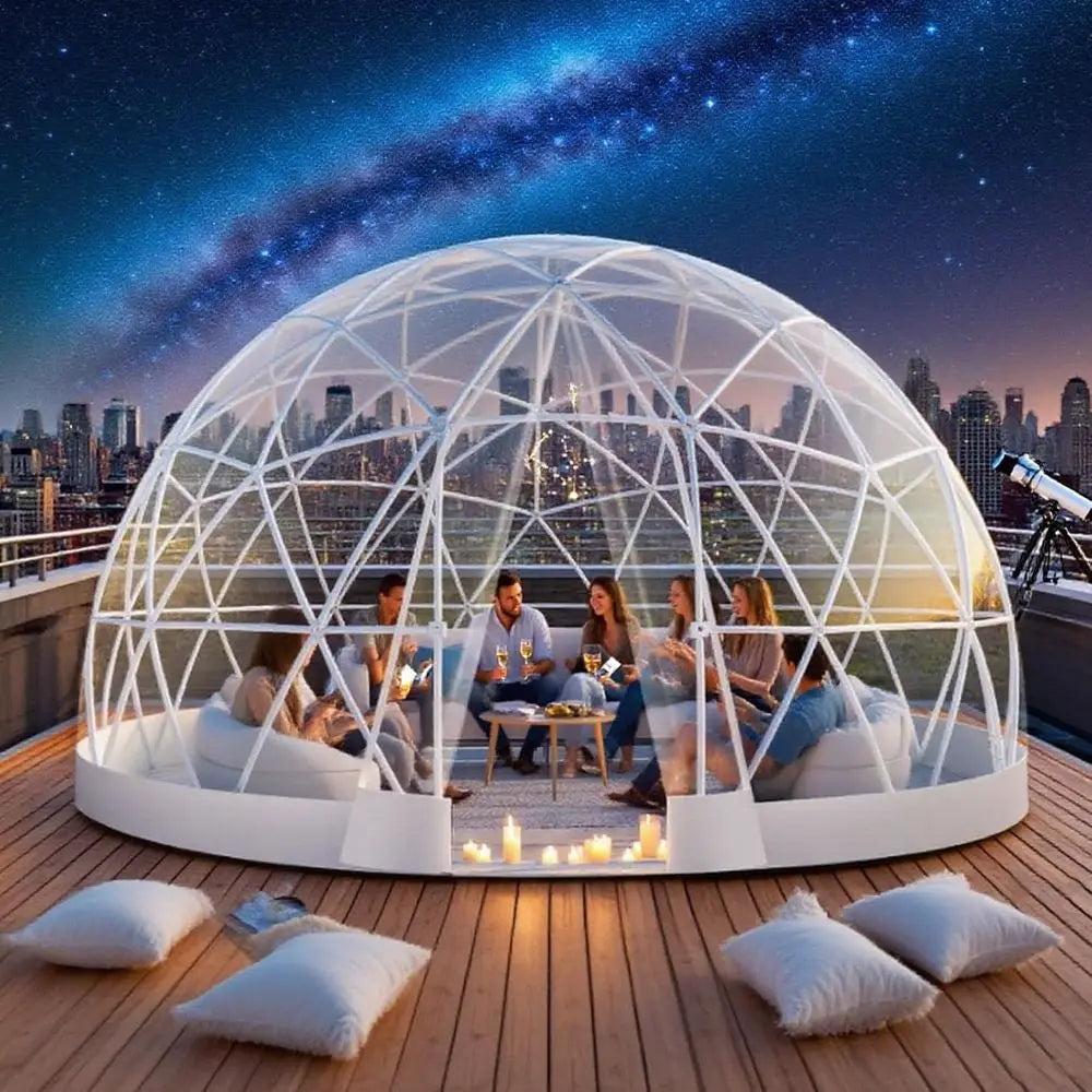 Luxury 12ft Igloo Bubble Tent for 4-7 People - Thickened PVC, Ideal for Camping and Outdoor Adventures