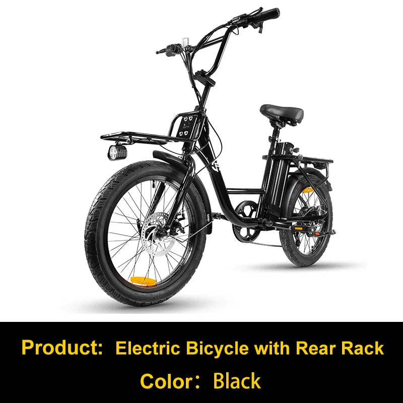 750W Electric Bike for Adults, Cargo Step, 48V 499.2wh Battery, 20" Fat Tire Electric Bicycle with Rear Rack,Hydraulic Disc Brak
